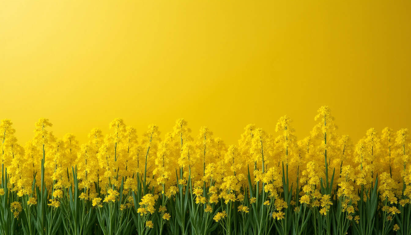 Champ de colza en pleine floraison, vue aérienne montrant l