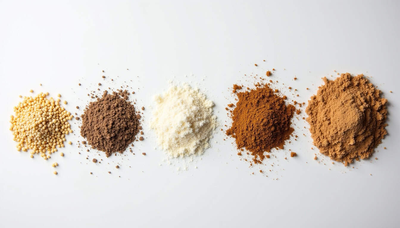 Comparaison visuelle des différents types de terre fine avec leurs densités respectives