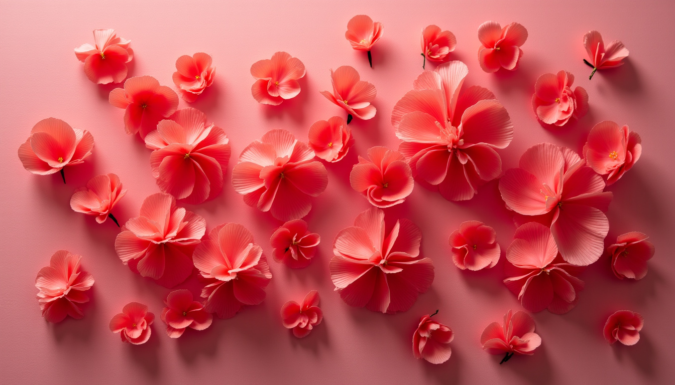 Gros plan sur les fleurs rouges en forme d