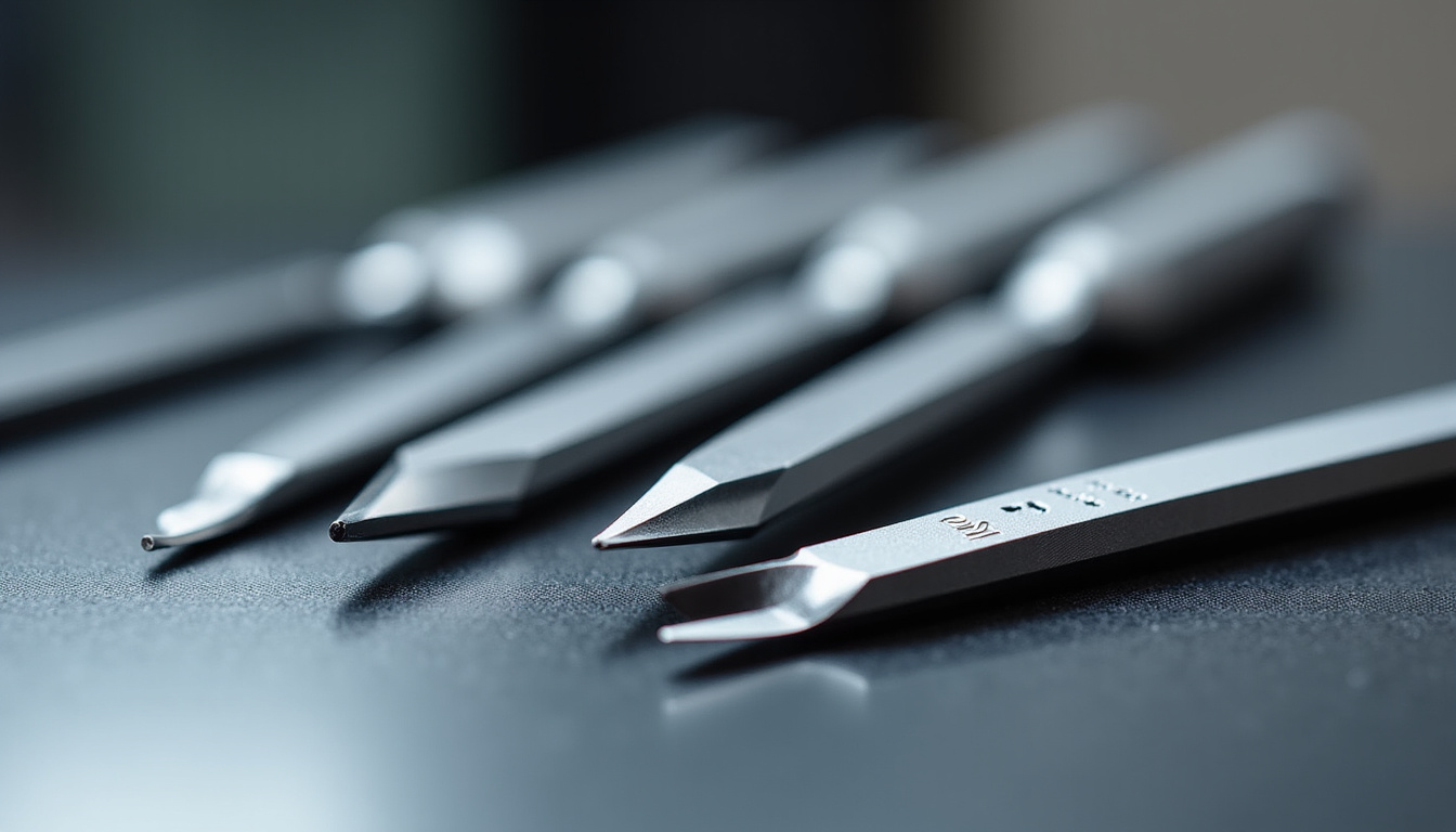 Nouvelle génération de gouges en acier HSS avec traitement cryogénique, présentées sur un établi moderne