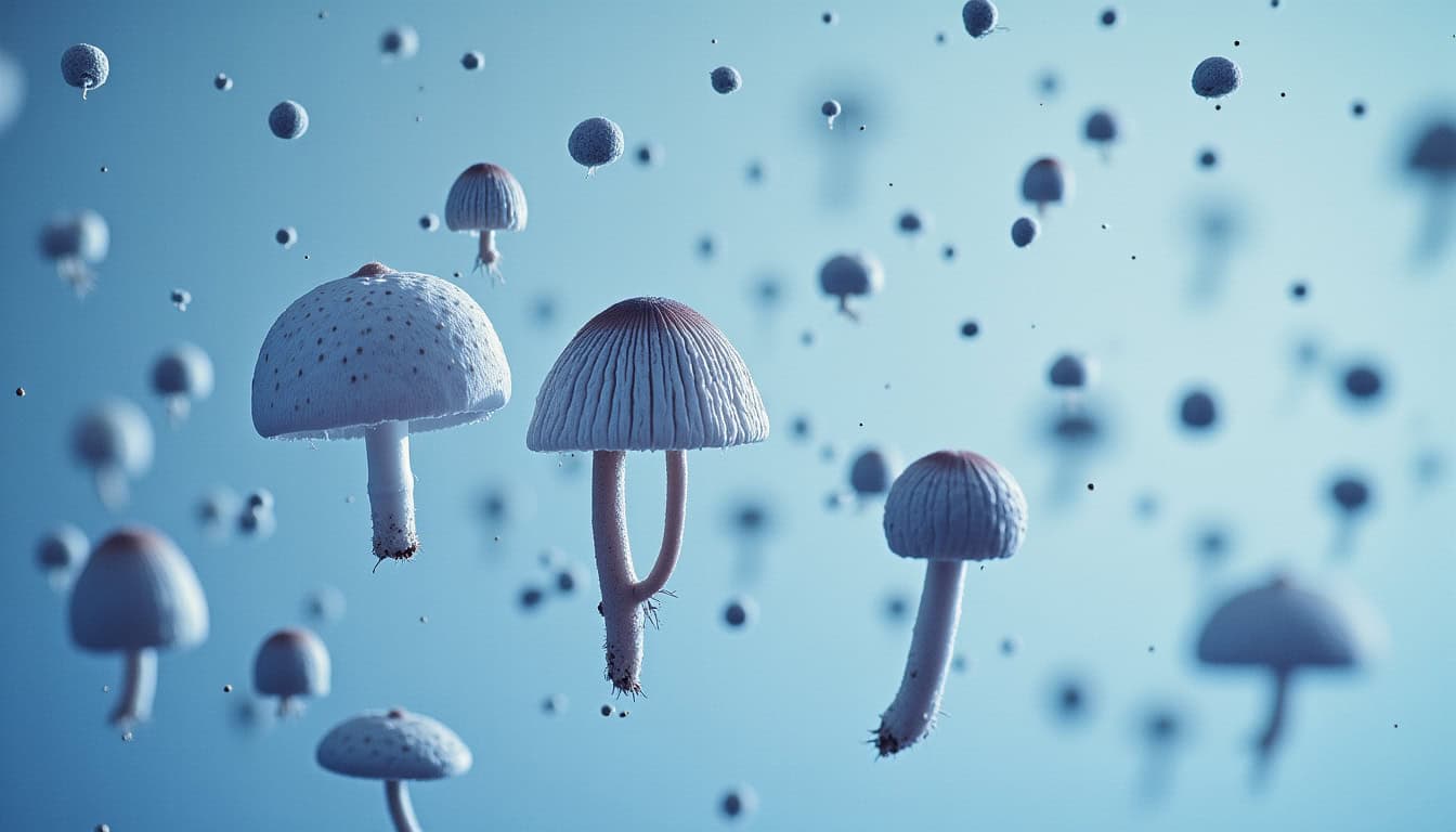 Vue au microscope de la biodiversité microscopique dans un échantillon de sol sain, montrant bactéries, champignons et nématodes