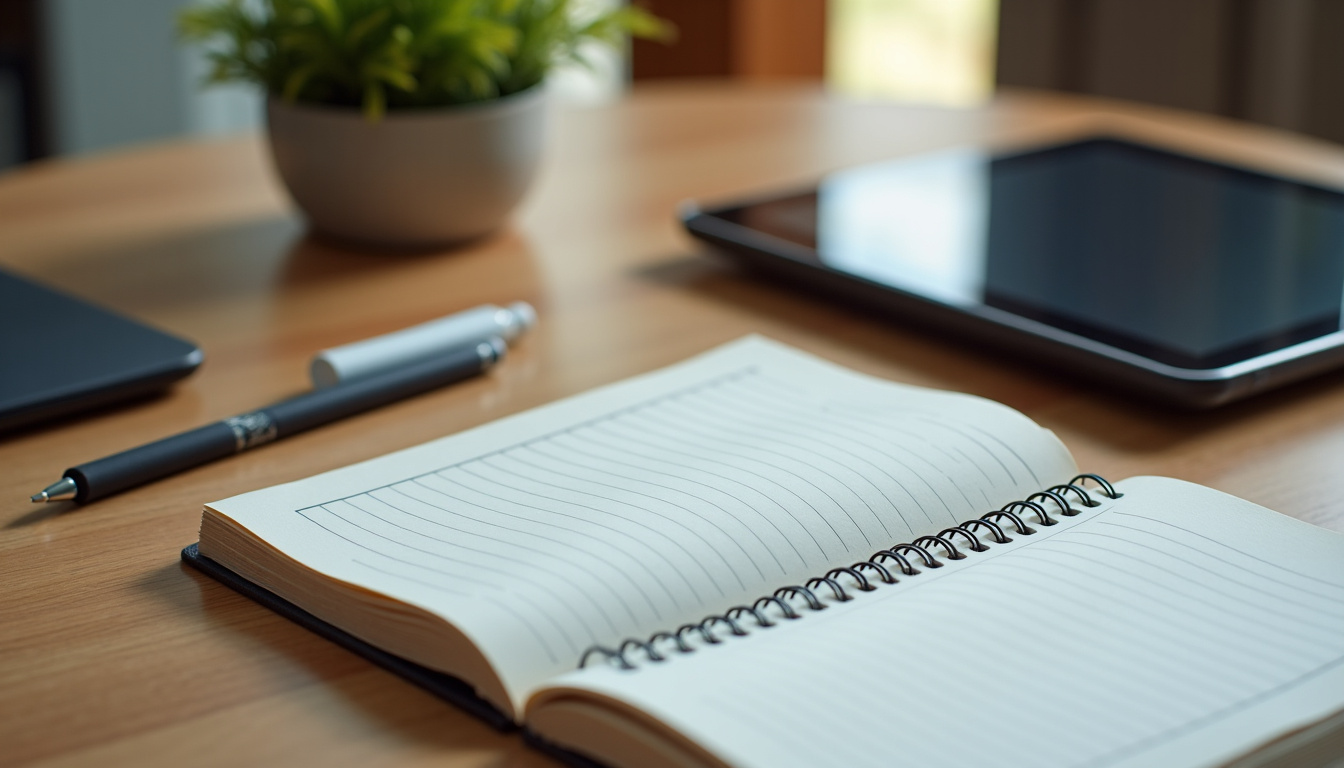 Combinaison de stylos Paper Mate et d’un carnet ouvert à côté d’une tablette numérique, symbolisant la coexistence des outils traditionnels et numériques