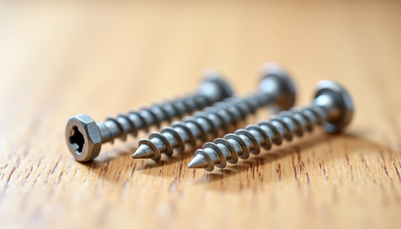 Comparaison visuelle de différentes têtes de tirefonds bois: hexagonale, fraisée et bombée