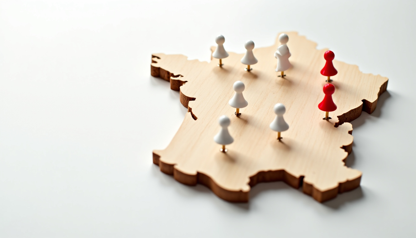 Carte interactive de la France avec les points de vente Würth répartis sur le territoire