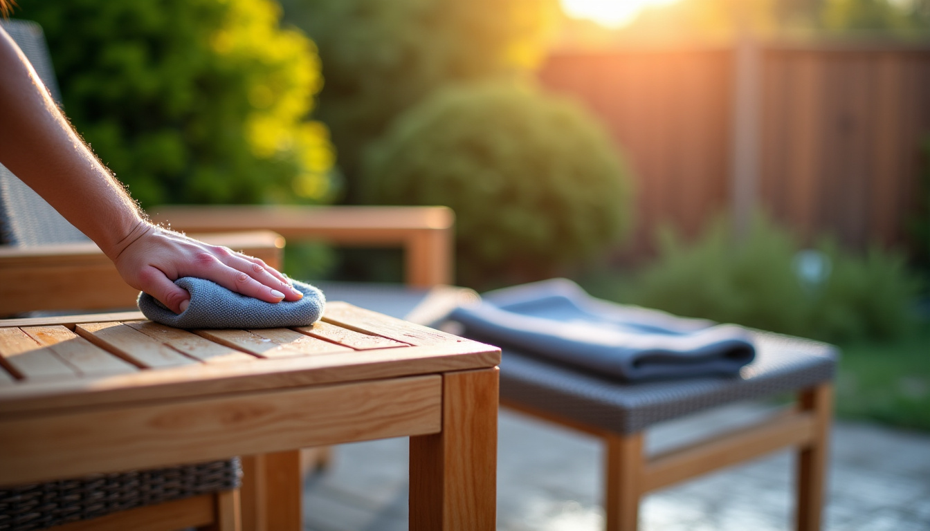 Entretien d’un salon de jardin: nettoyage à l’éponge et utilisation d’une housse de protection