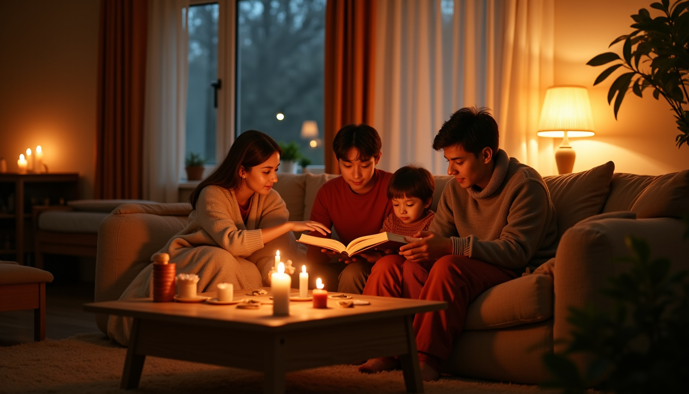 Famille réduisant sa consommation électrique lors d’un jour EJP