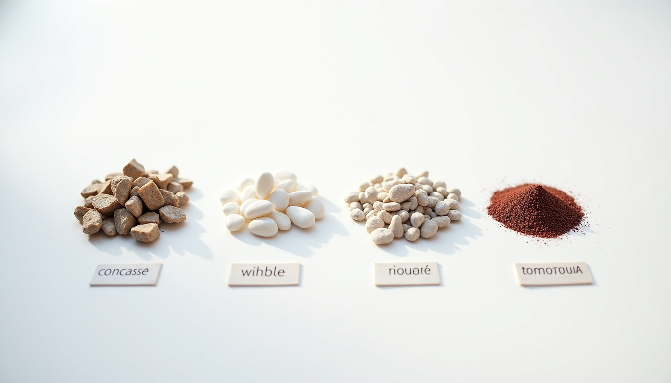 Différents types de graviers: concassé, roulé, marbre, pouzzolane
