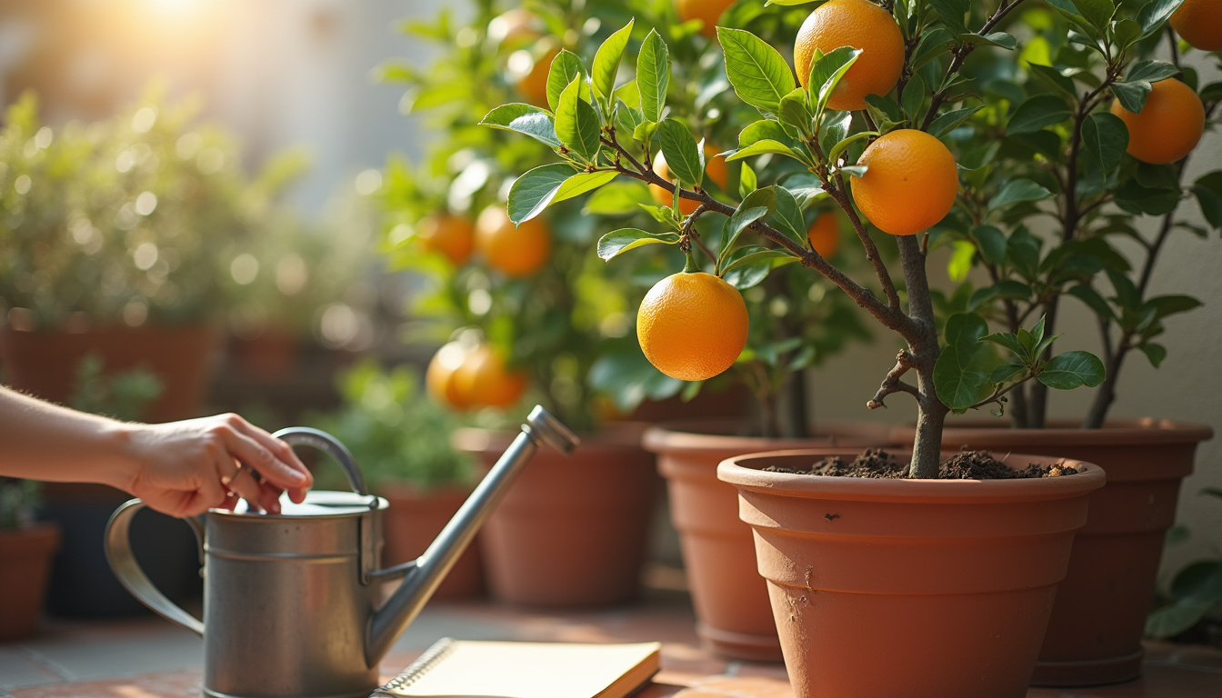 Entretien d'un agrume sur balcon: arrosage, taille et observation