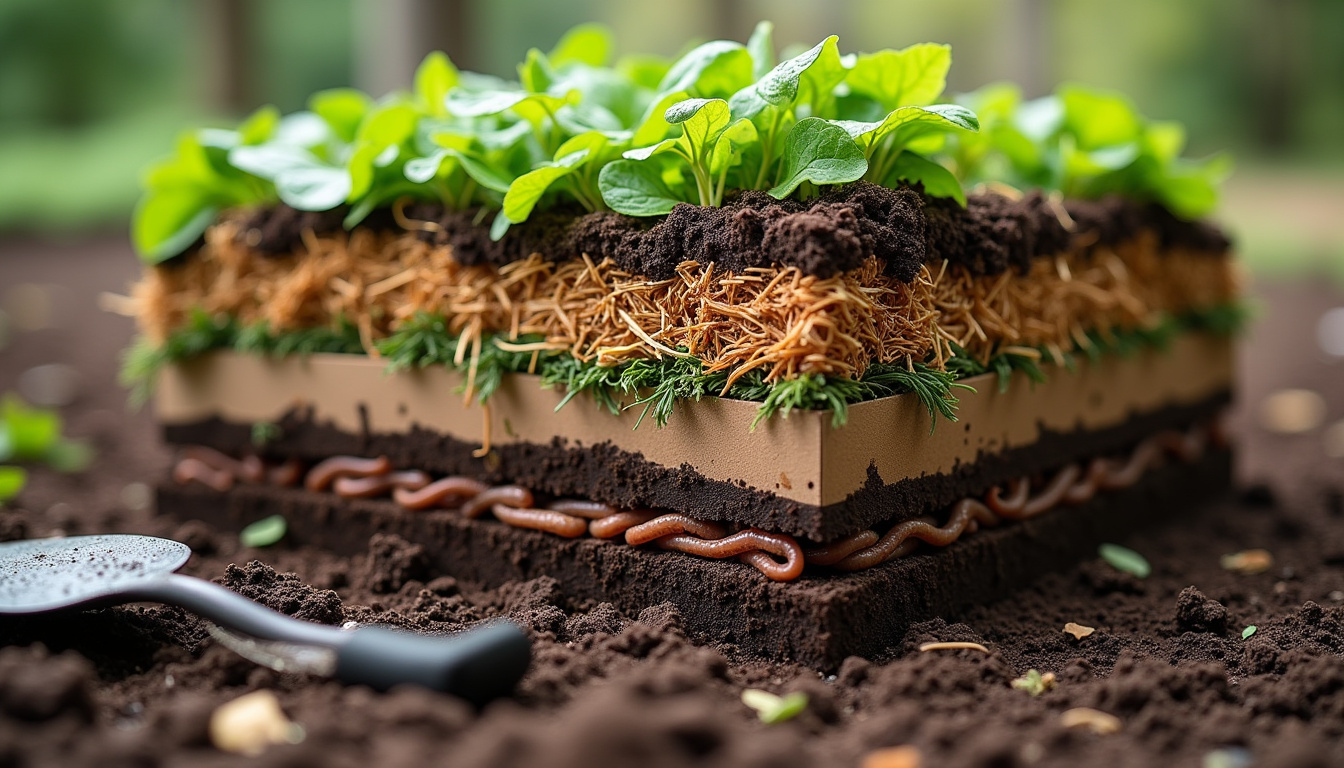 Étapes de la méthode en lasagne pour la préparation du sol en permaculture