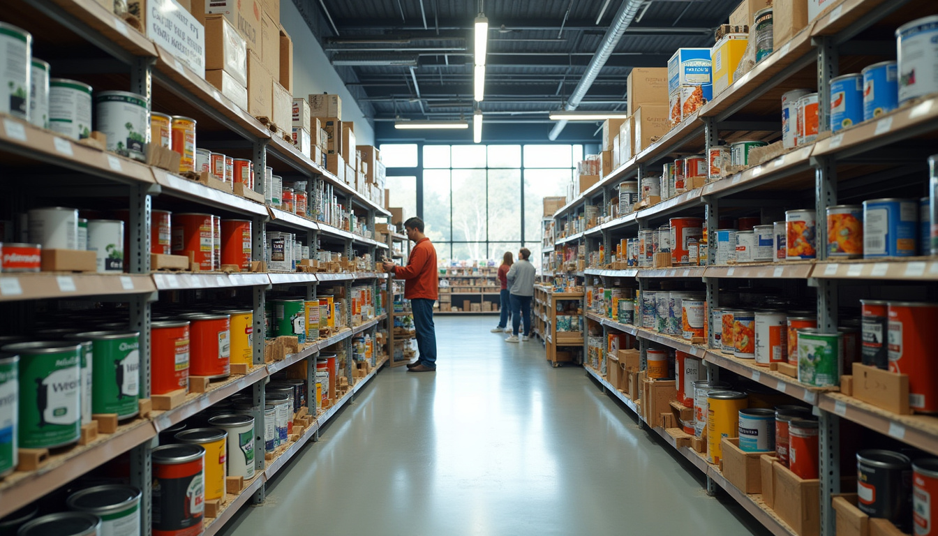 Produits exposés en rayon dans le magasin L’Entrepôt du Bricolage à Alès